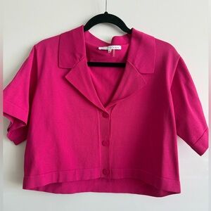 Endless Rose Fuschia Button Crop